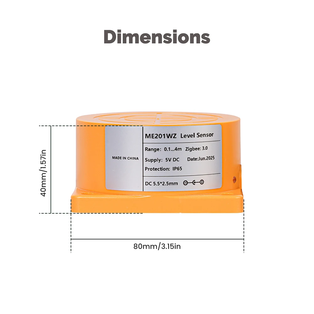 실시간 알람 알림 기능이 있는 WiFi/ZigBee 초음파 수위 감지기 무선 물탱크 수위 센서 IP65 방수