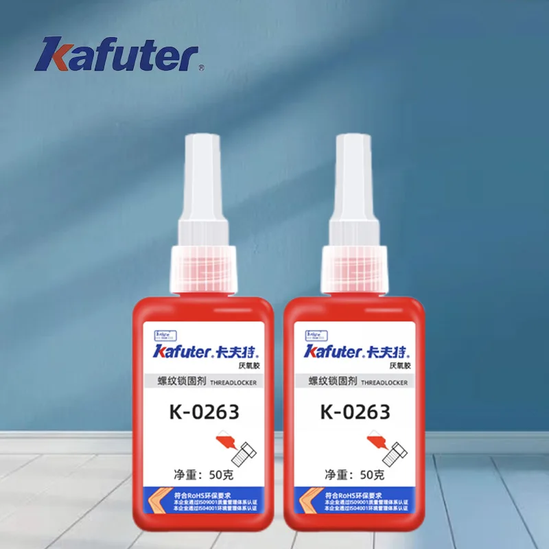 kafuter K-0263 Anaerobic Adhesive, Oil-Resistant Thread Locking, Non-Removable High-Strength Red Screw Glue