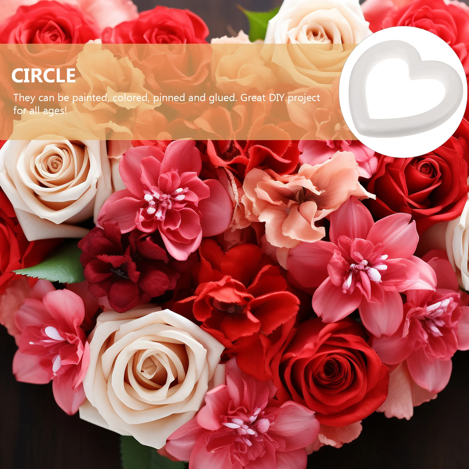 

4 Pcs Love Wreath Craft Shaped All Ages DIY Ring Polystyrene Forms Small New Year's Celebration
