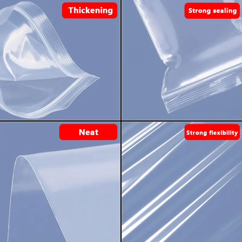 100 шт., утолщенные герметичные пакеты на молнии, прозрачная пластиковая сумка для хранения для небольших ювелирных изделий, упаковка пищевых продуктов, многоразовые герметичные пакеты с застежкой-молнией