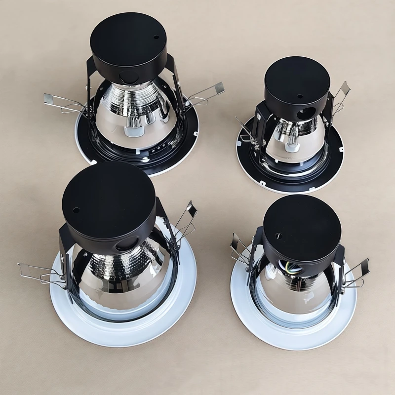 E27 Industrial LED Downlight Mounted Frame Round Recessed Bracket Base Replaceable Cearmic Lamp Holder Spotlight Socket Fittings