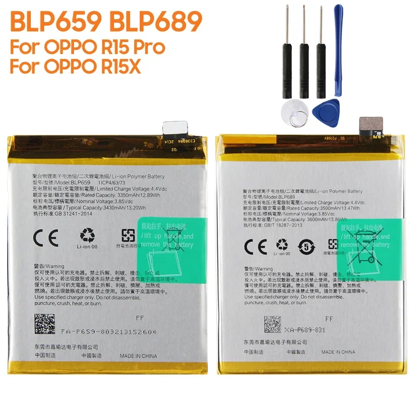 Replacement Phone Battery BLP659 For OPPO R15 Pro 3430mAh BLP689 For OPPO R15X