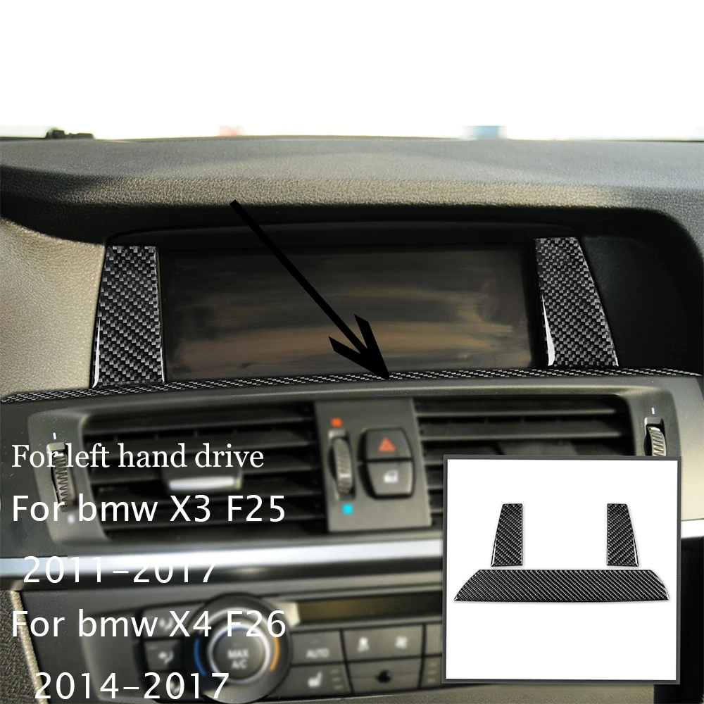 For BMW X3 F25 X4 F26 2011-2017 Central Display Side & Lower Trim Set Carbon Fiber Sticker Interior Car Interior Accessories