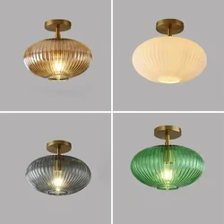 Luz de techo de cristal moderna, lámpara Led de una sola cabeza, ámbar, humo, gris, verde, sombra de cristal, dormitorio, sala de estar, comedor, cafetería, mesita de noche