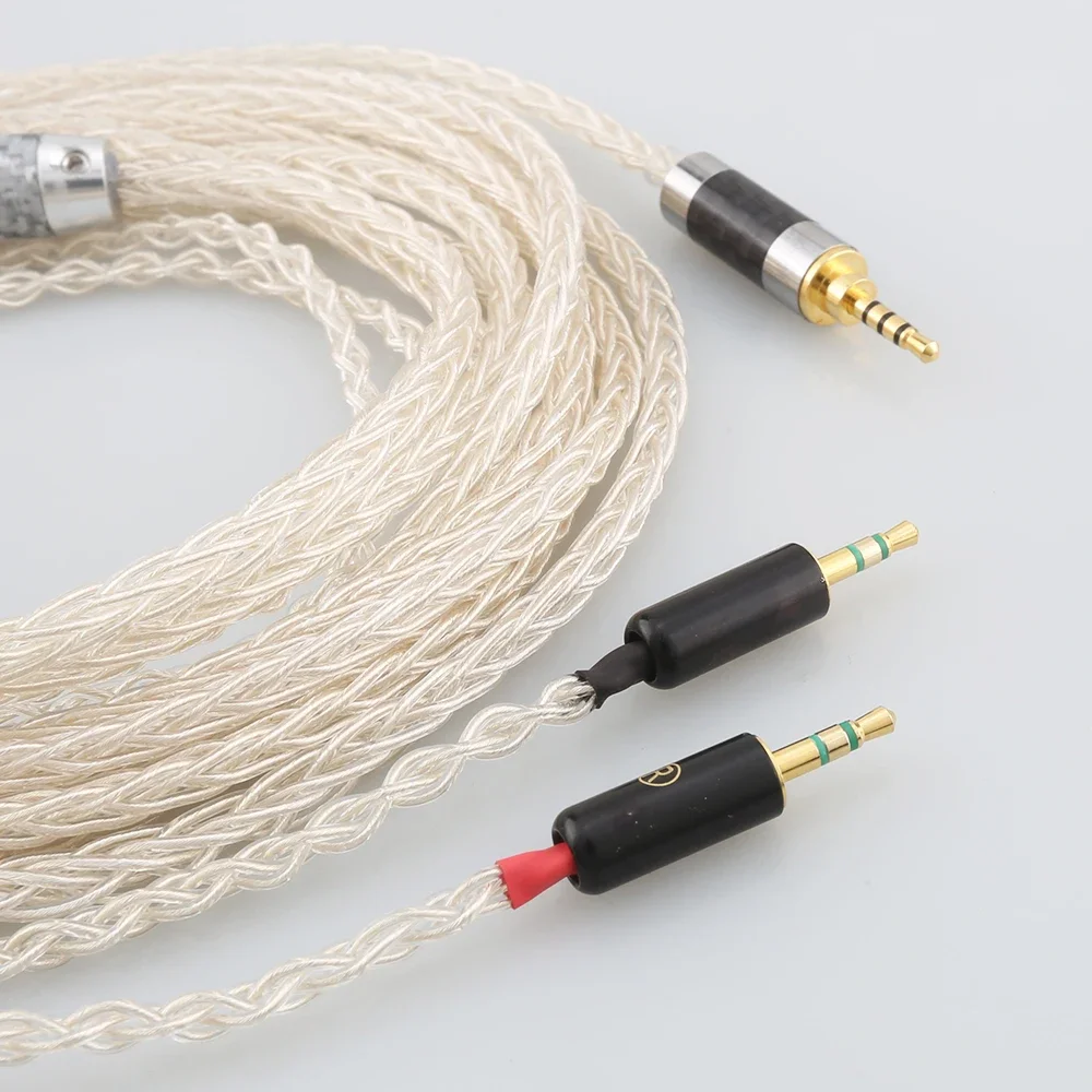 كابل بديل من الفضة النقية 100% لـ Hifiman HE400S، HE-400I، HE-400i (إصدار قابس 2.5 مم)، HE560، HE-350، HE1000، HE1000 V2