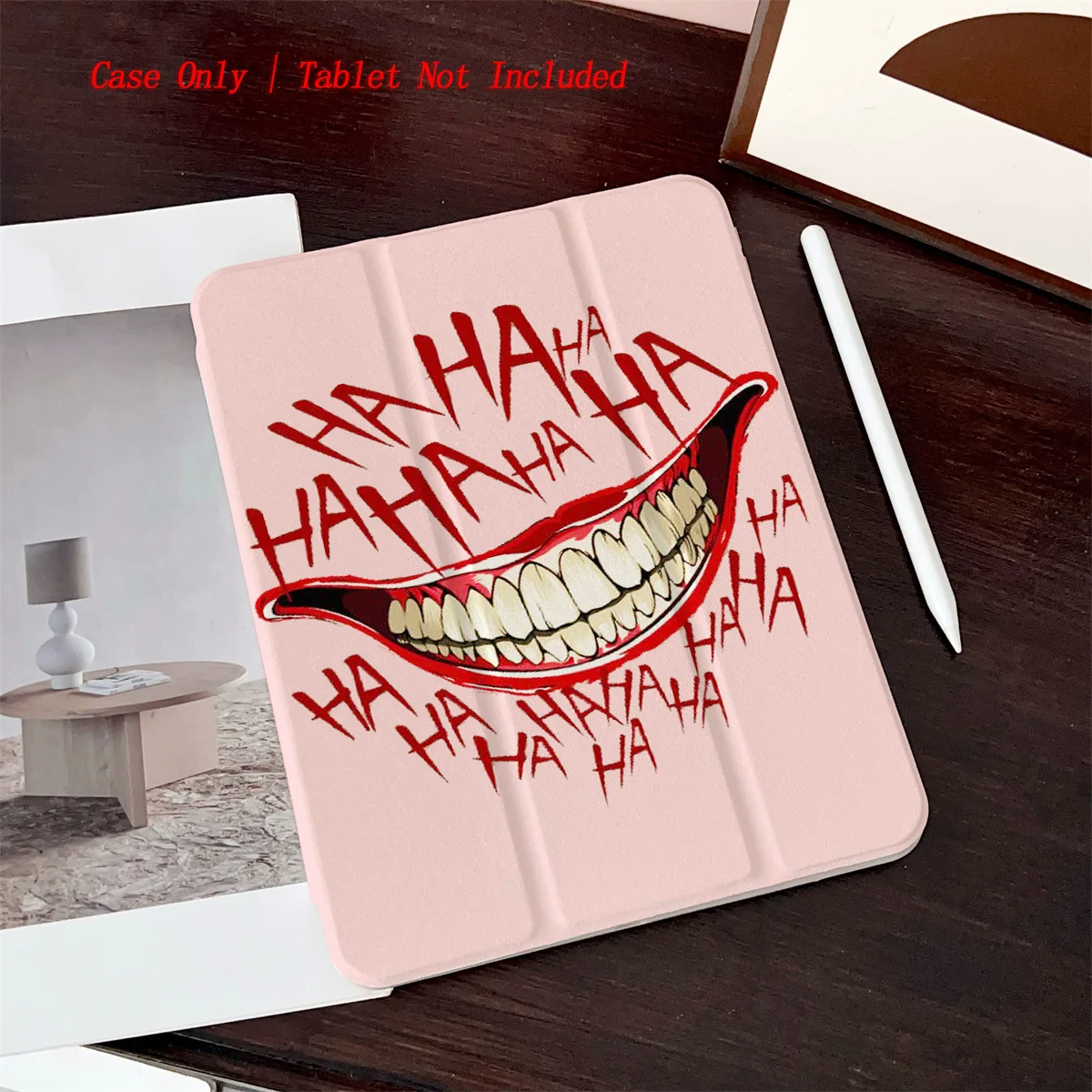 

Red Grinning Mouth Pattern iPad Case - 360° Rotatable Foldable Cover for Apple iPad Pro/Air/Mini