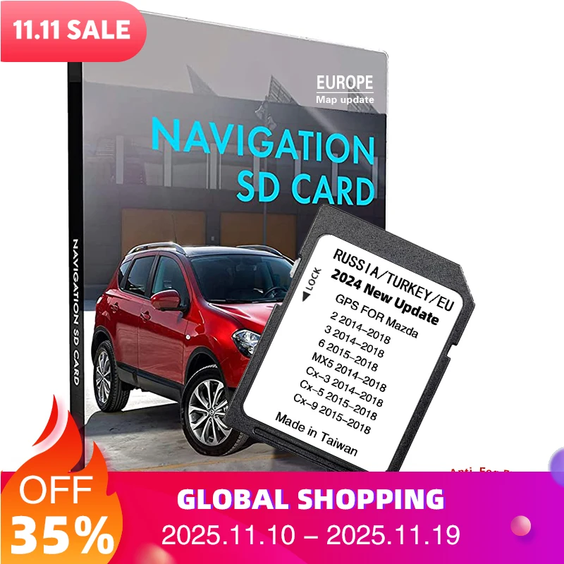 

Navi Maps EU Russia Turkey 2024 Navigation for Mazda 2/3/6/CX3/CX5/CX9/MX5 Vehicle 16GB SD Card Upgrade Software System