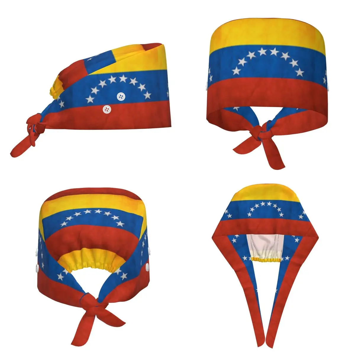 Chapeau de travail ajustable pour hommes et femmes, motif drapeau national du Venezuela, idéal pour les médecins et les infirmiers