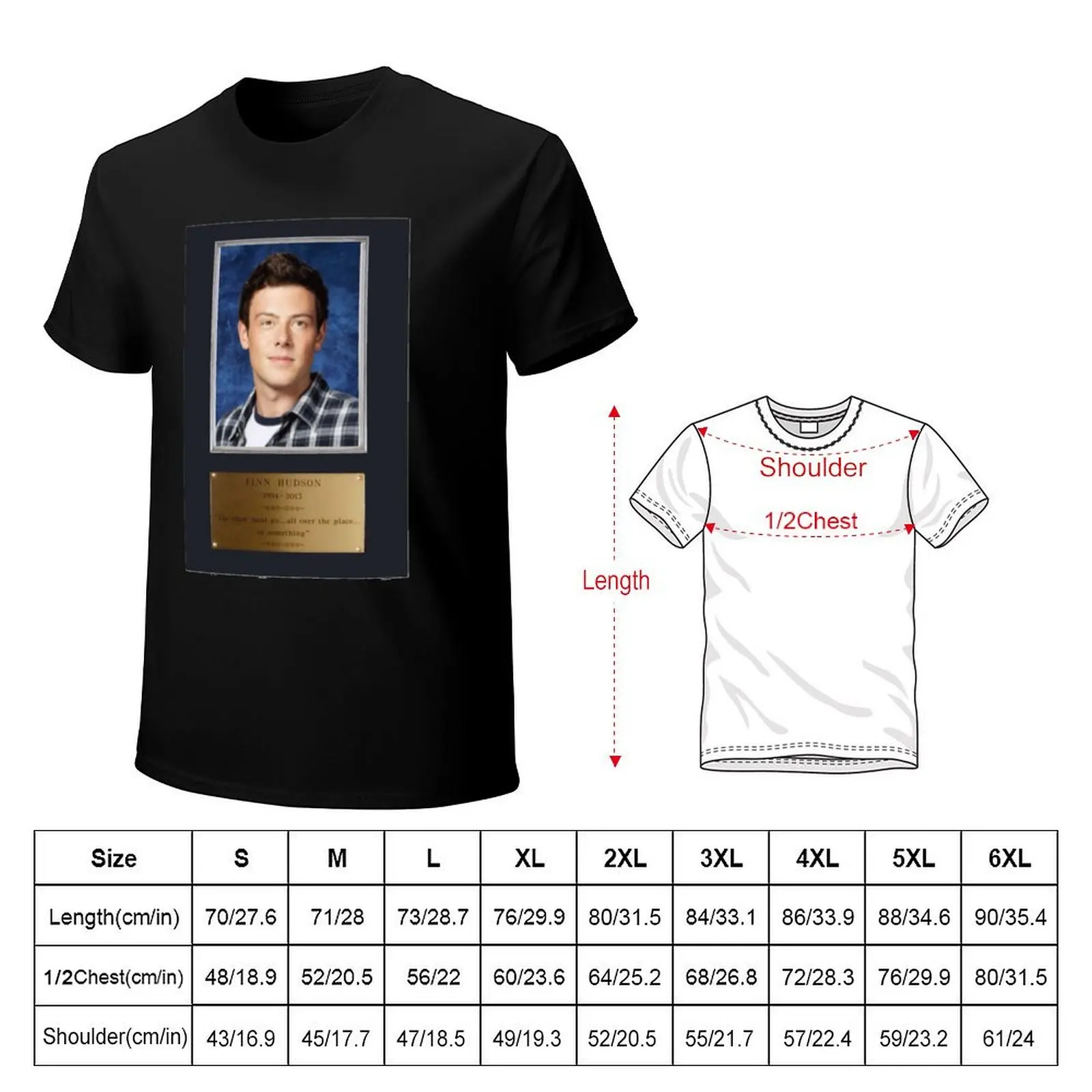 Plaque of Finn Hudson T-Shirt new edition sweat graphic shirts anime tshirt compression shirt men