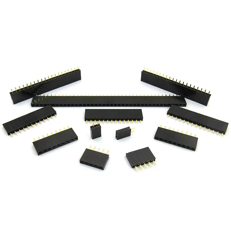 10PCS 2.54mm Pitch Single Row Female 2~13P PCB Socket Board Pin Header Connector Strip Pin Header