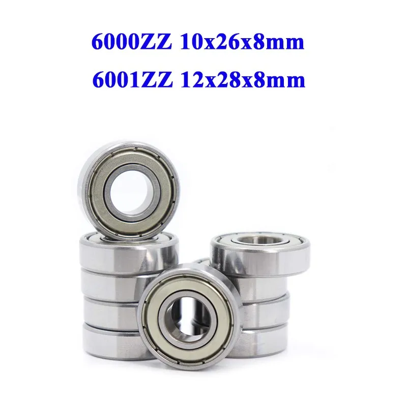 

10PCS 6000ZZ 6001ZZ Bearing ABEC-1 ABEC-3 ABEC-5 10x26x8mm 12x28x8mm High quality Deep Groove 6000 6001ZZ Ball Bearings