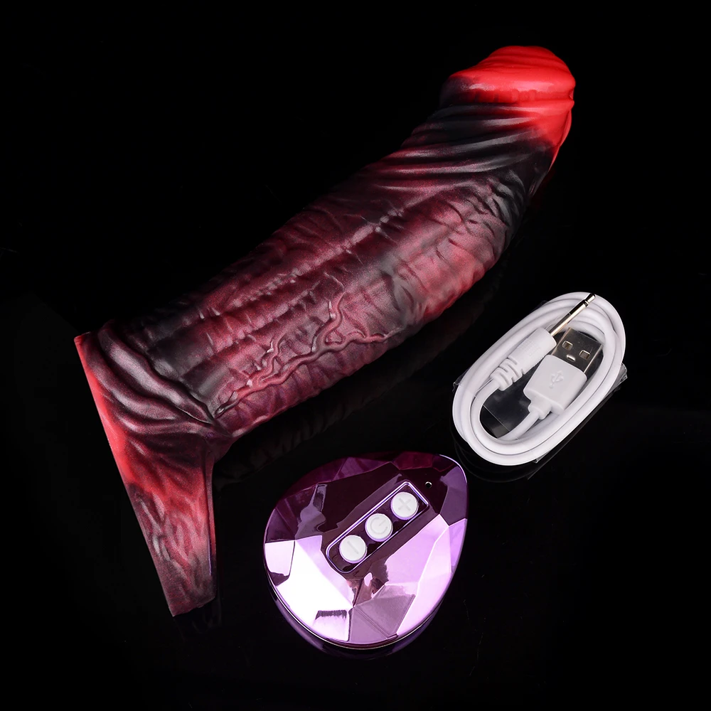 SHAZ Two Size Silicone Cock Sleeve for Men Penis Extender 10 Modes Vibrator For Stronger Stimulation Adult Sex Toy for Couples view 3