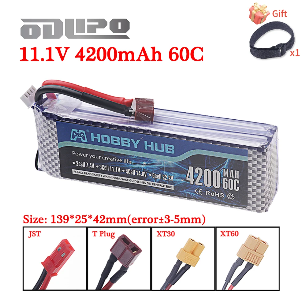 11.1V 4200mah Rechargeable battery For RC Car Boats Drones Airplane Helicopters Toys Parts Upgrade 1500mah 3s 11.1v Lipo Battery