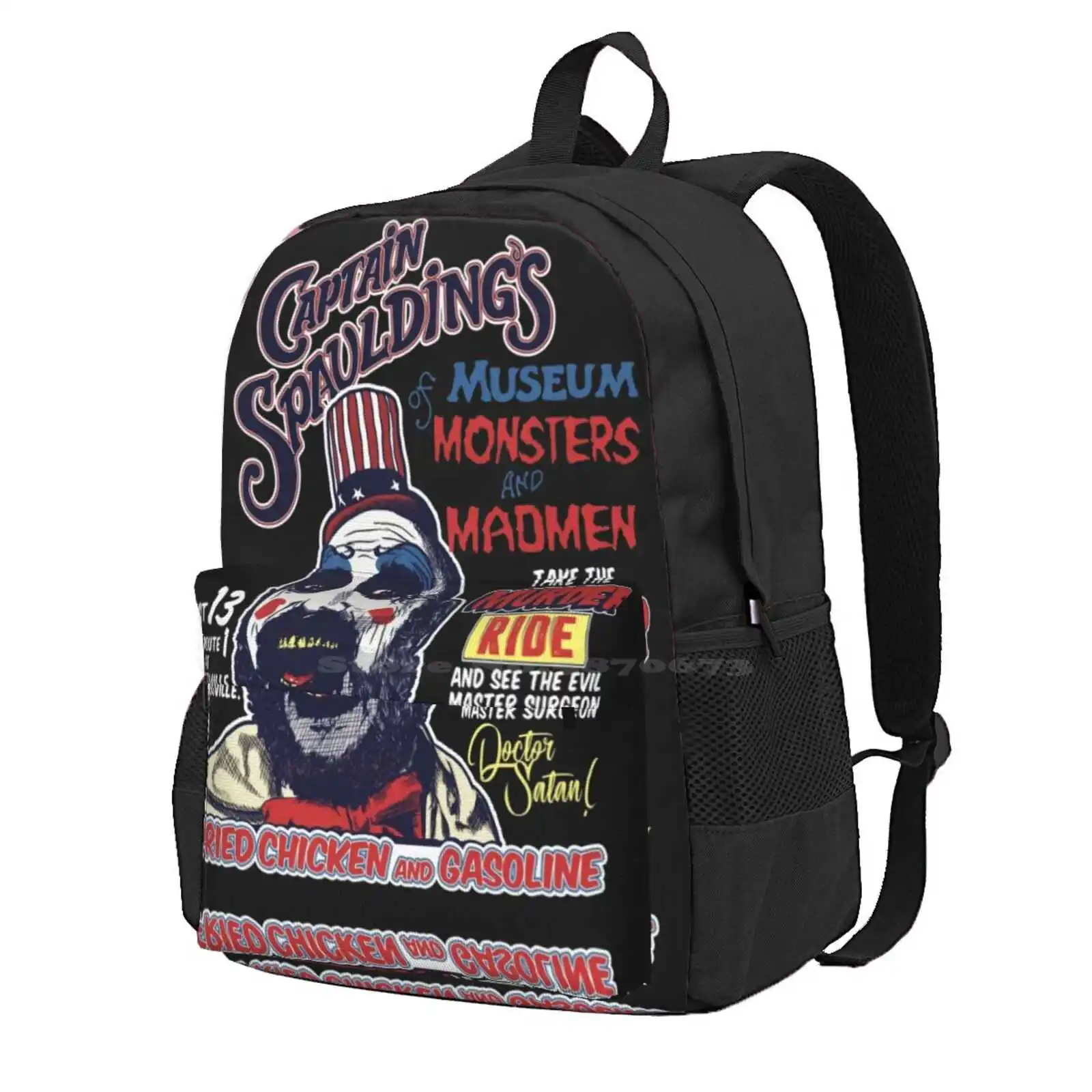 

Captain Spaulding'S Museum Of Monsters And Madmen Hot Sale Schoolbag Backpack Fashion Bags Captain Spaulding House 1000 Corpses