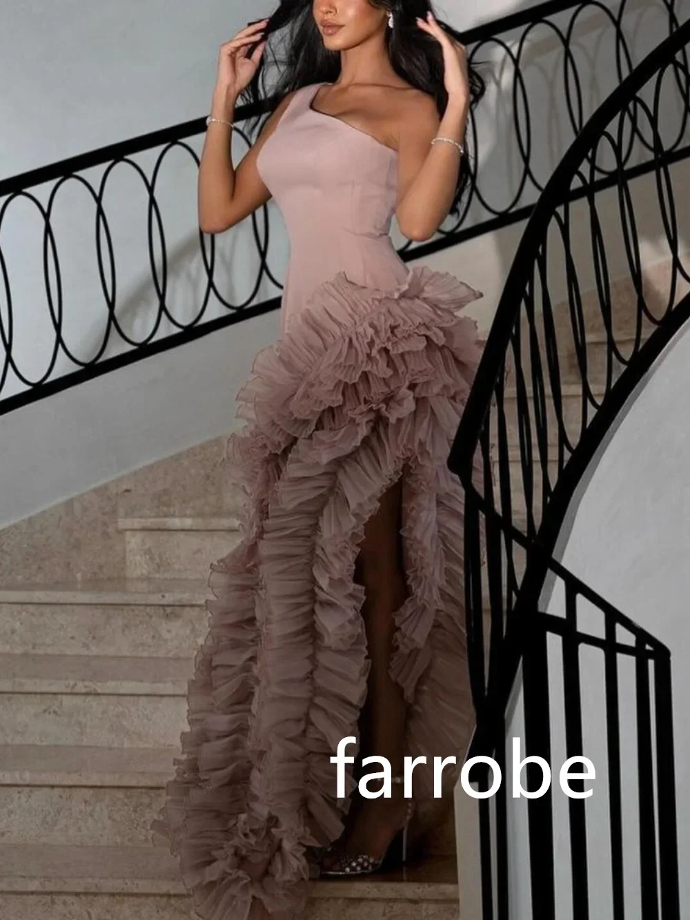 Personalizado estilo moderno jérsei plissado a linha de um ombro vestidos midi vestidos de baile pastrol unisex estilo chinês formal casual s