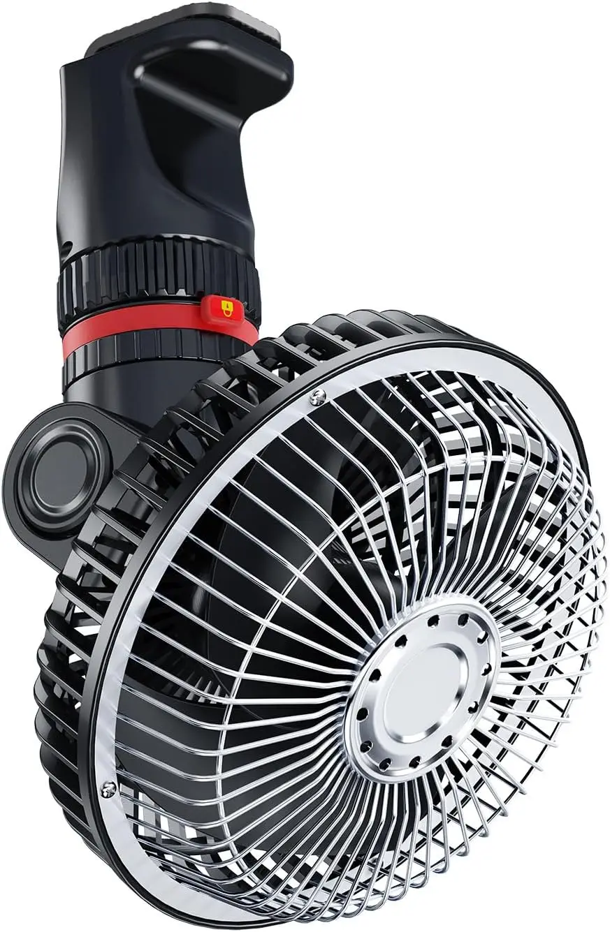 Truck Sleeper Fan 12V 24V Clip On Sun Visor 1.7m Long Cord Stepless Strong Airflow For Semi Truck Car SUV Pickup Quiet Cooling