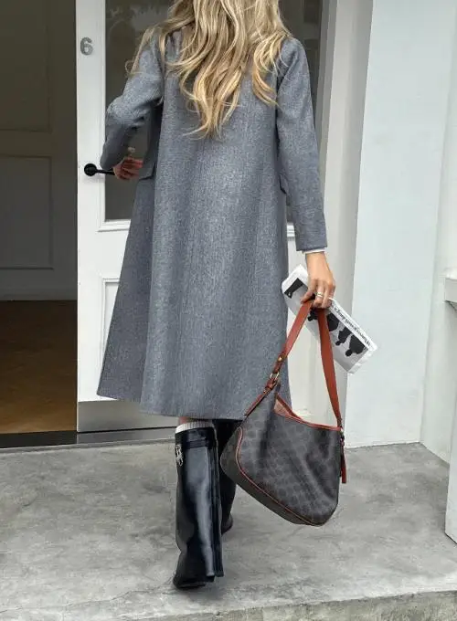 

Women's Coat 2025 Autumn and Winter Elegant New Fashion Casual Vacation Solid Color Button Up Trench Coat Women's Clothing