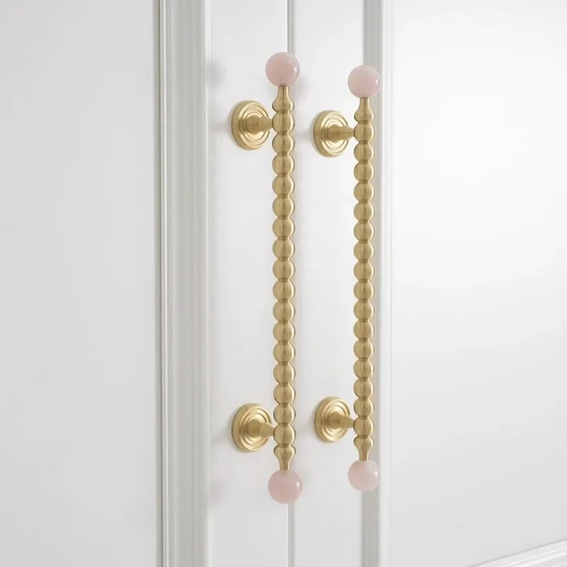 Furniture Solid Brass Crystal Ball Handles Drawer Bedroom Wardrobe Door Handle Brass Matte Turquoise Kitchen Gold Handle Knobs