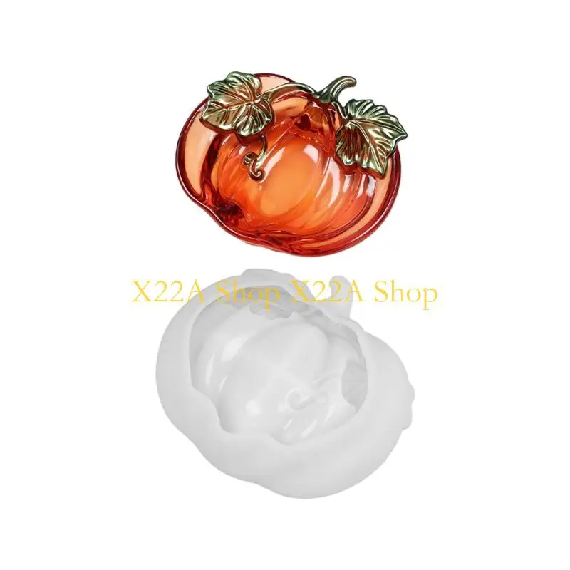 Unique Decorative Pumpkin Dish Mold for DIY Casting, Flexible Silicone Cavity for Crystal Epoxy, Resin, Plaster, or Cement