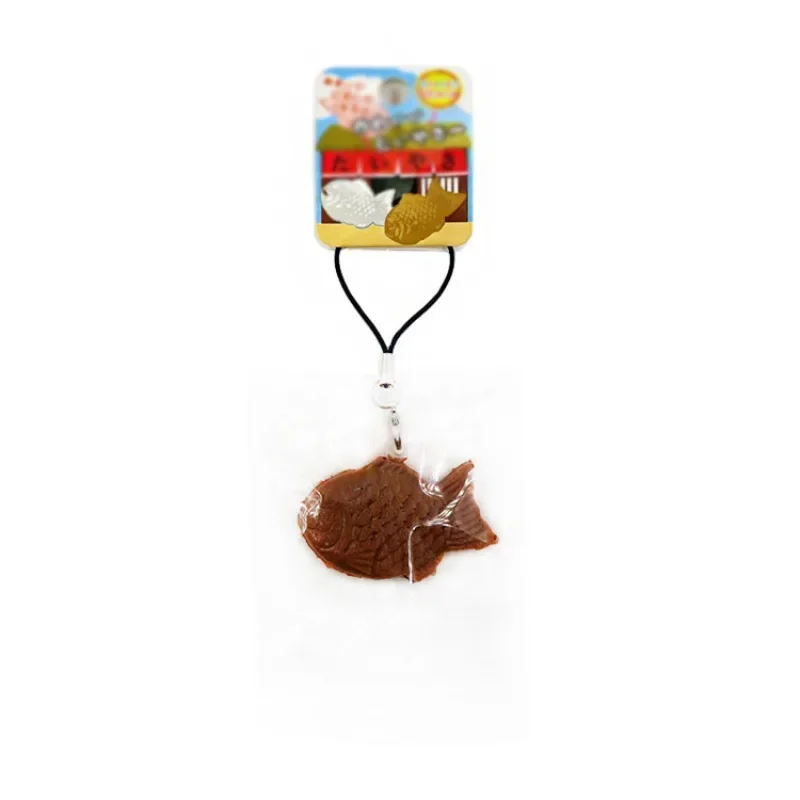 Oryginalna figurka anime Gashapon Cute Kawaii Squeeze Soft Taiyaki Fish Phone Dust Plug Stress Relief Brelok do kluczy Zabawki dla dzieci Prezent