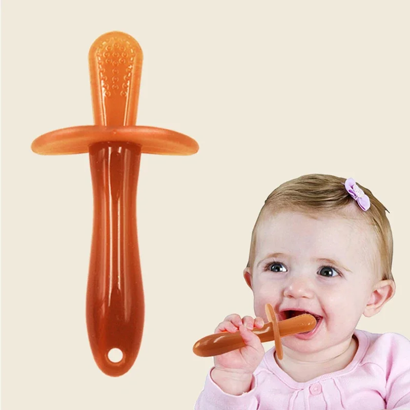 Baby Chew Toy Long Tube Teether Toy Infants Baby Safety Teething Stick Food Grade Silicone Chewing Biting Toy