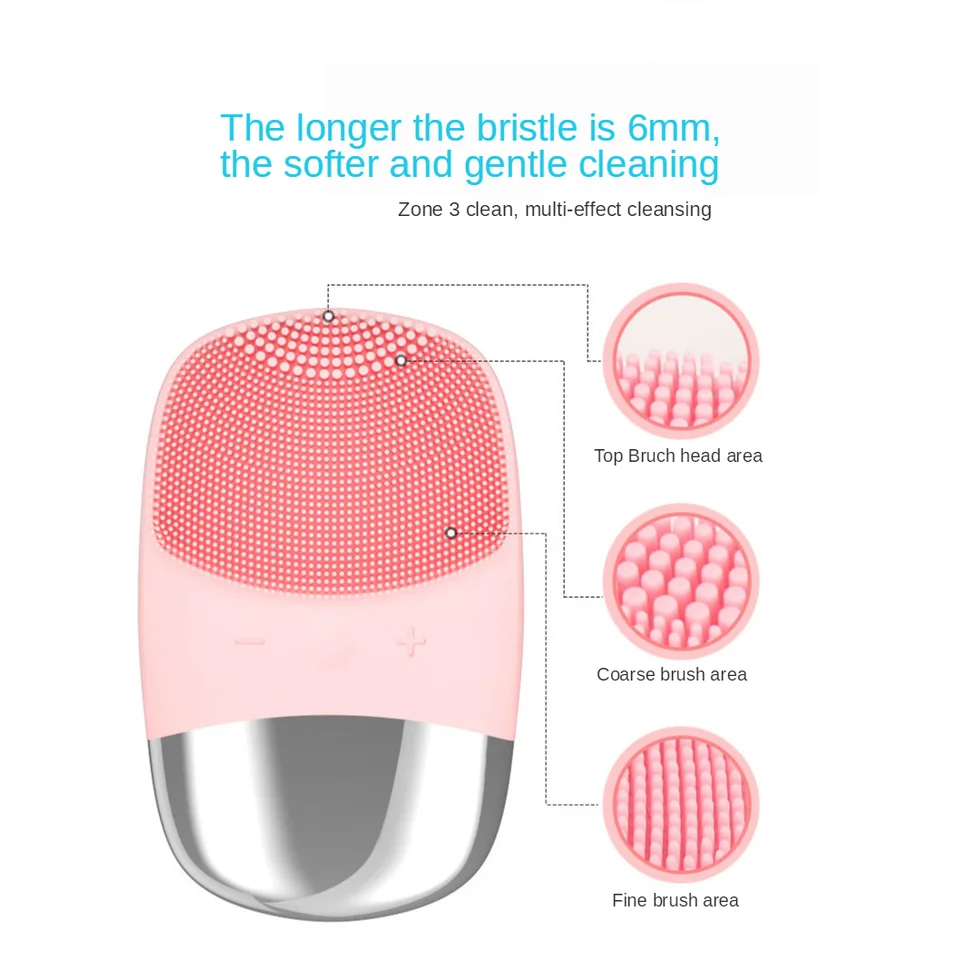 Brosse nettoyante pour le visage en silicone, brosse qualifiée ale électrique multifonctionnelle, étanche, sonique, vibrant, beauté, vente en gros, Ipx7