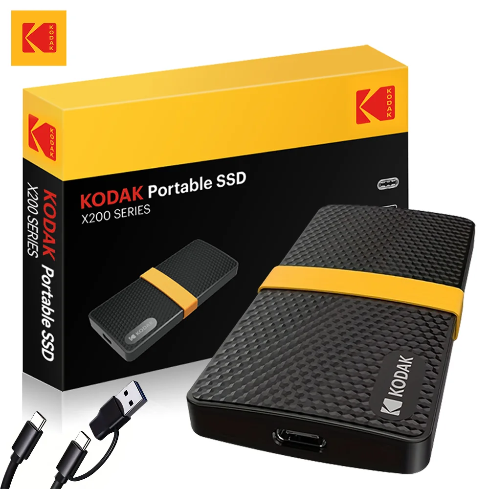 

KODAK X200 Внешний SSD Жесткий диск USB3.1 Мини Портативный SSD 256B 512 ГБ 1 ТБ Для ноутбуков Смартфон PS4 PC TV