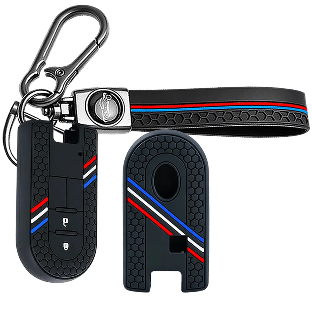 Silicone Key Cover With Chain For Toyota Rush Avanza Veloz For Daihatsu Tanto Custom LA600S Movecanvas LA800S Terios Non Slip