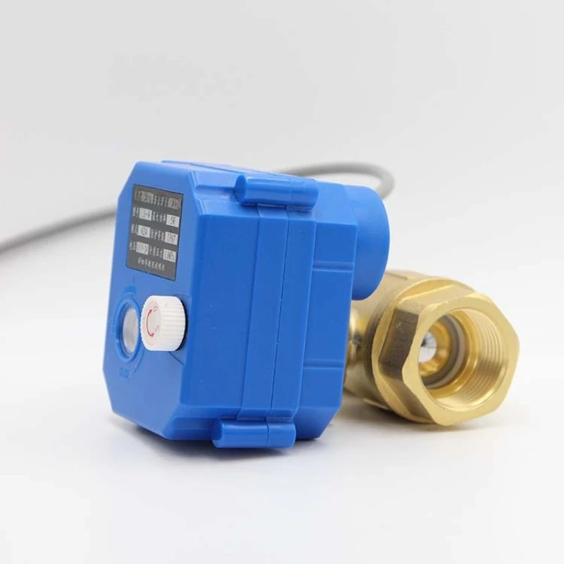Full‑Bore Brass Electric Actuated Ball Valve DN20, Mini Motorized Water Shut‑Off Valve with Manual Window for Plumbing System
