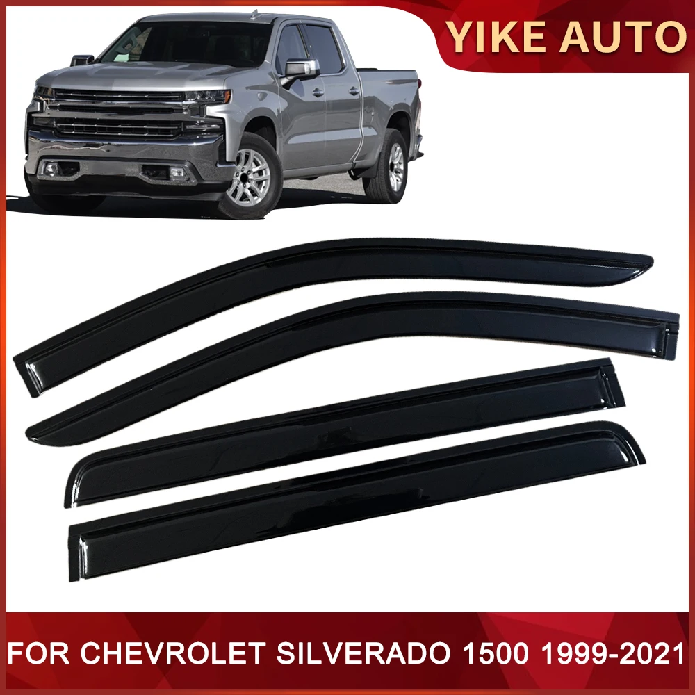 

Window Visor for CHEVROLET SILVERADO 1500 1999-2021 Door Visor Wind Sun Rain Guards Side Window Wind Deflectors Auto