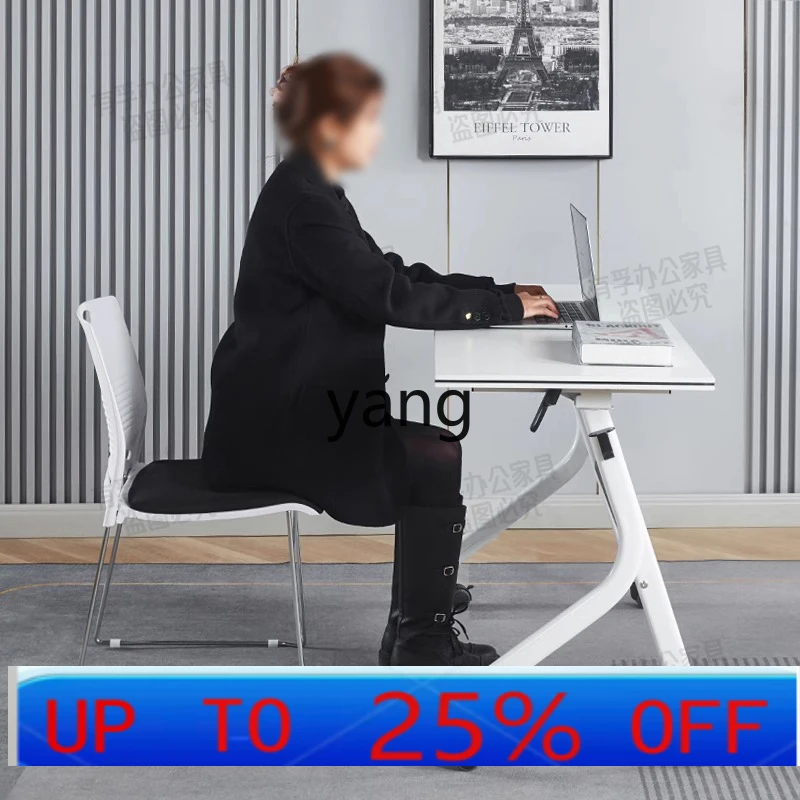 LMMmovable splicing strip table with wheels multi-functional training class table and chair combination