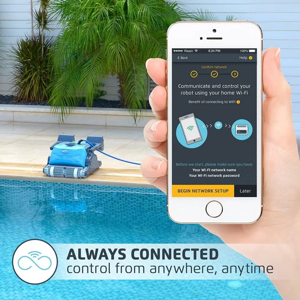 Pulitore modello WiFi detergente per piscina residenziale recentemente aggiornato e più votato per piscine fino a 50 piedi di lunghezza copertura completa della piscina