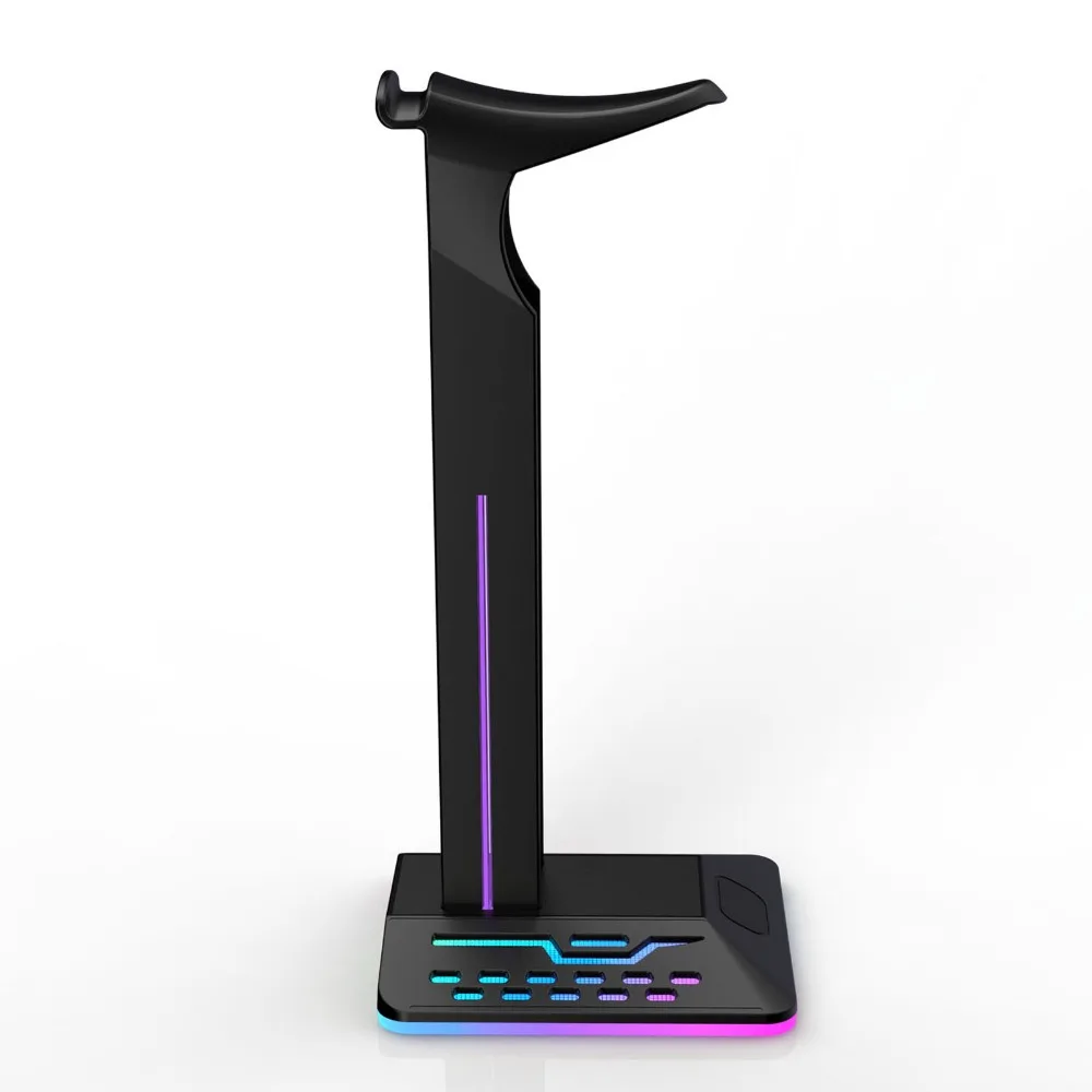 2 USB 2.0 Ports Universal Desktop RGB Headphone Stand Multi Light Mode Adjustable Gaming Headset Holder LED Headphone Holder view 5