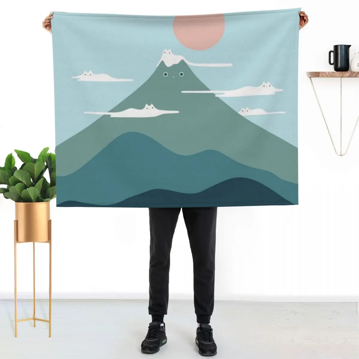Cat Landscape 72B Throw Blanket Heavy Plaid warm winter Summer Beddings Blankets