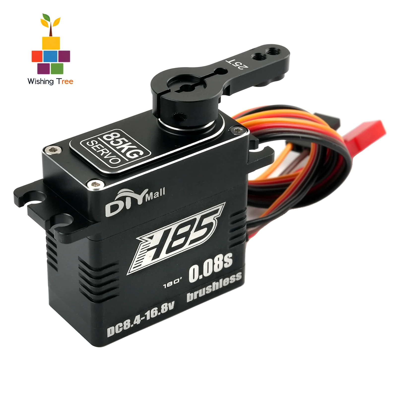 Servo digital de alta velocidad de 85 kg 0,08 segundos/60 °   Engranaje de acero de motor sin escobillas impermeable de metal completo de 16,8 V para coche de escalada RC