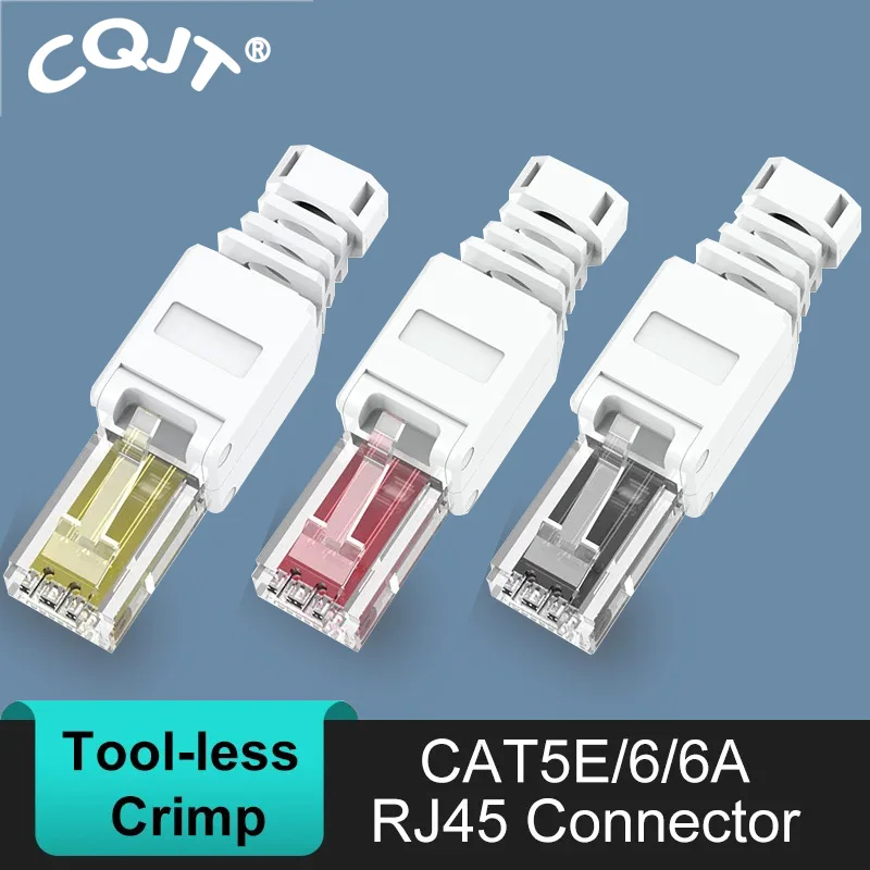 Cat6 Cat5e Tool Free Rj45 Connector, No Crimp Tool Less Utp 1000mbps Modular Plug For Stranded Solid Lan Ethernet Cable