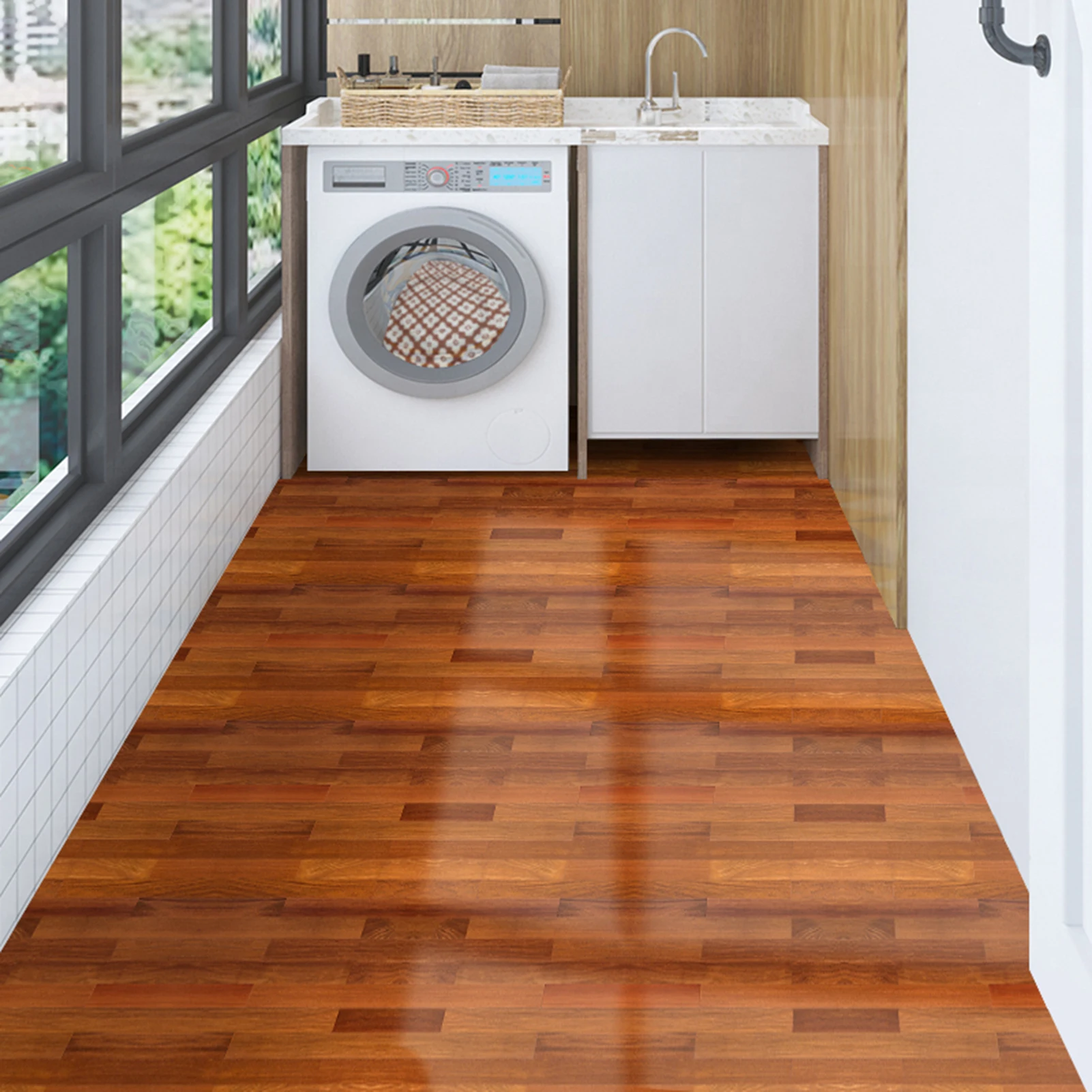 12 Inch Self Adhesive Vinyl Floor Tiles Crystal Series DIY Peel and Stick Tiles Easy Installation for Kitchen Bathroom 30x30cm