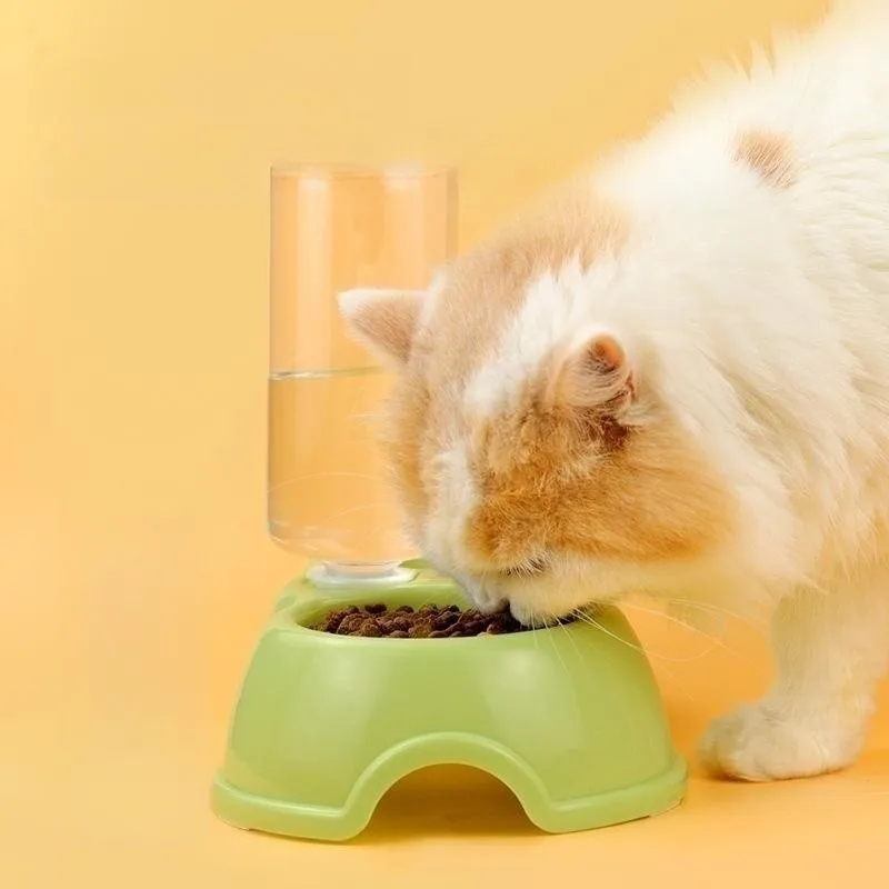 Pet drinker Feeder Cat water bowl Double bowl Plastic automatic drinking bottle Dog bowl Pet supplies