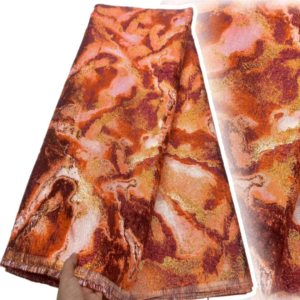 

2025 новый дизайн, жаккардовая парчовая кружевная ткань для вечеринки, африканская кружевная ткань из органзы, французская нигерийская свадебная кружевная ткань SZ1619