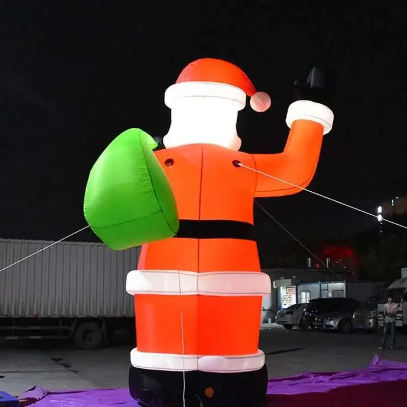 Giant LED Light Iatable Outdoor Christmas Decoration Large Blow Up Santa Claus With Blower For Xmas Yard Holiday