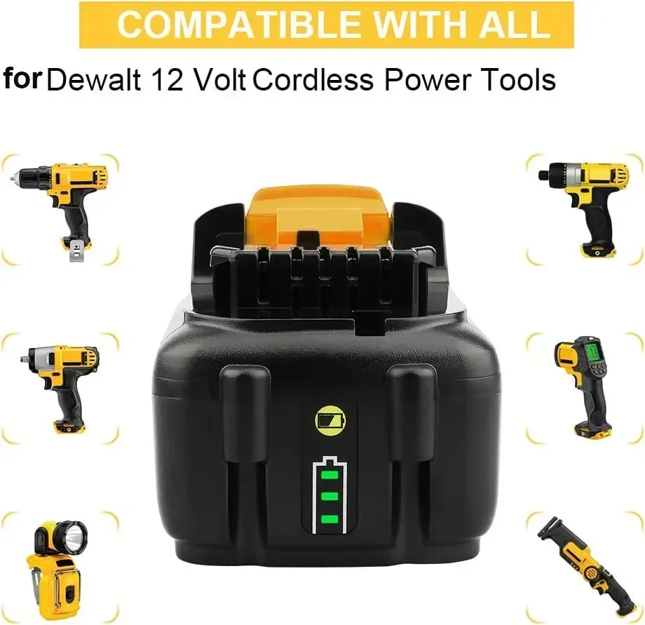 12V 6000mAh Battery For Dewalt Rechargeable Battery DCB120 DCB127 DCB121 DCB119 DCR020-GB DCF815D2 Power Tool Battery For Dewalt