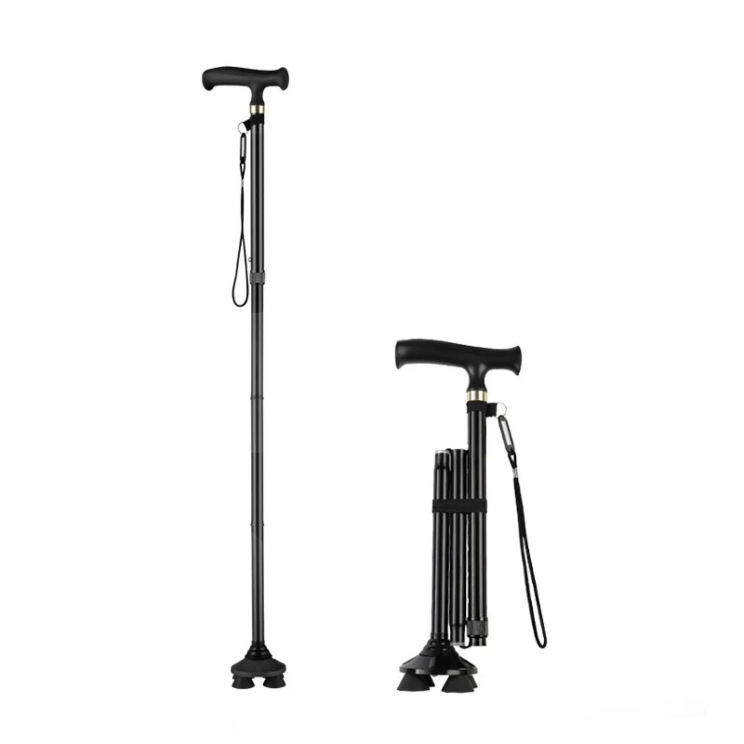 New 240064 Aluminum Alloy Cane Telescopic Folding Seven Sections Cane Walking Sticks