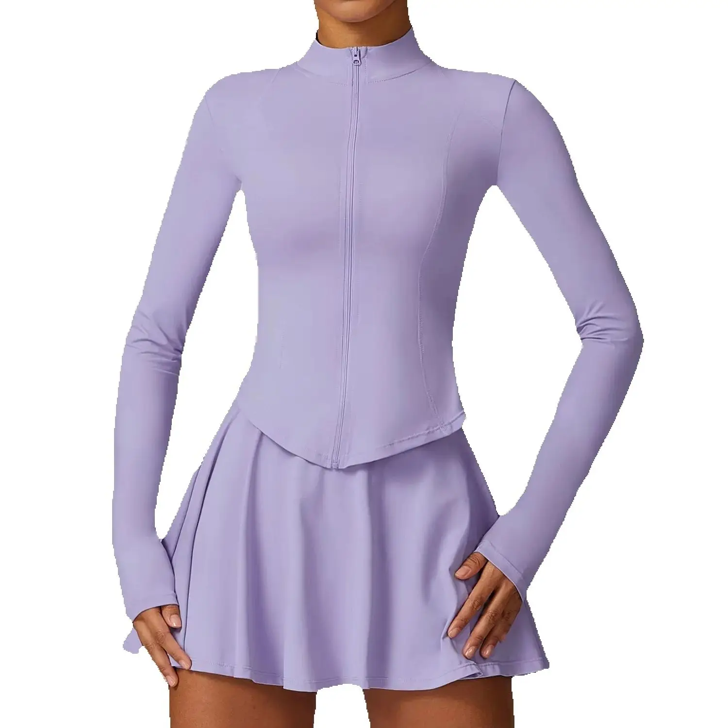 

Yoga Set Sportswear Women's Sports Long sleeved Top Breathable Sun Protection Yoga Coat Short Skirt Yoga Suit Fitness Overalls