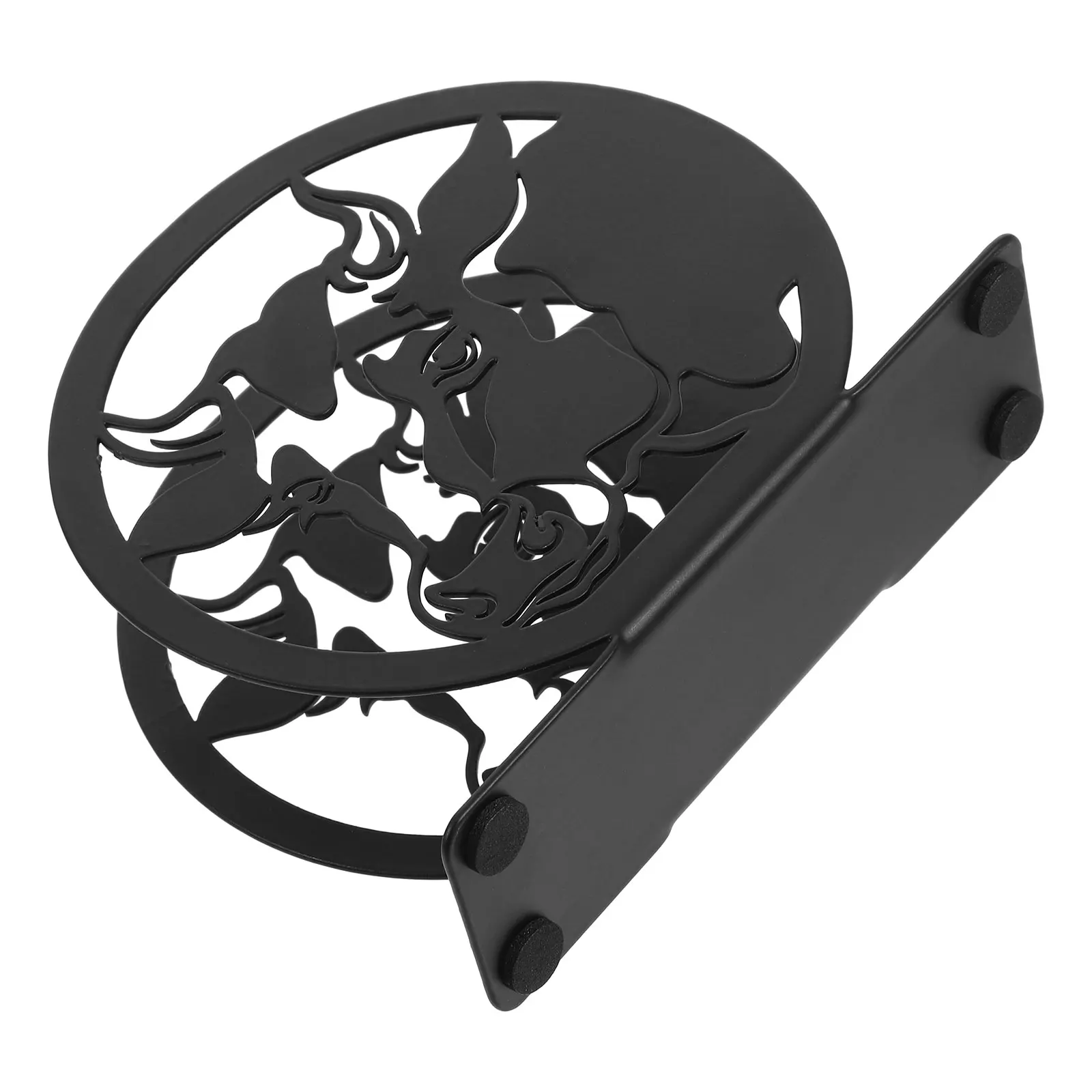 

Iron Art Paper Towel Holder Tissue Box Napkin Dispenser Bracket Bathroom Black Cow Shaped Multi Functional Space Saving