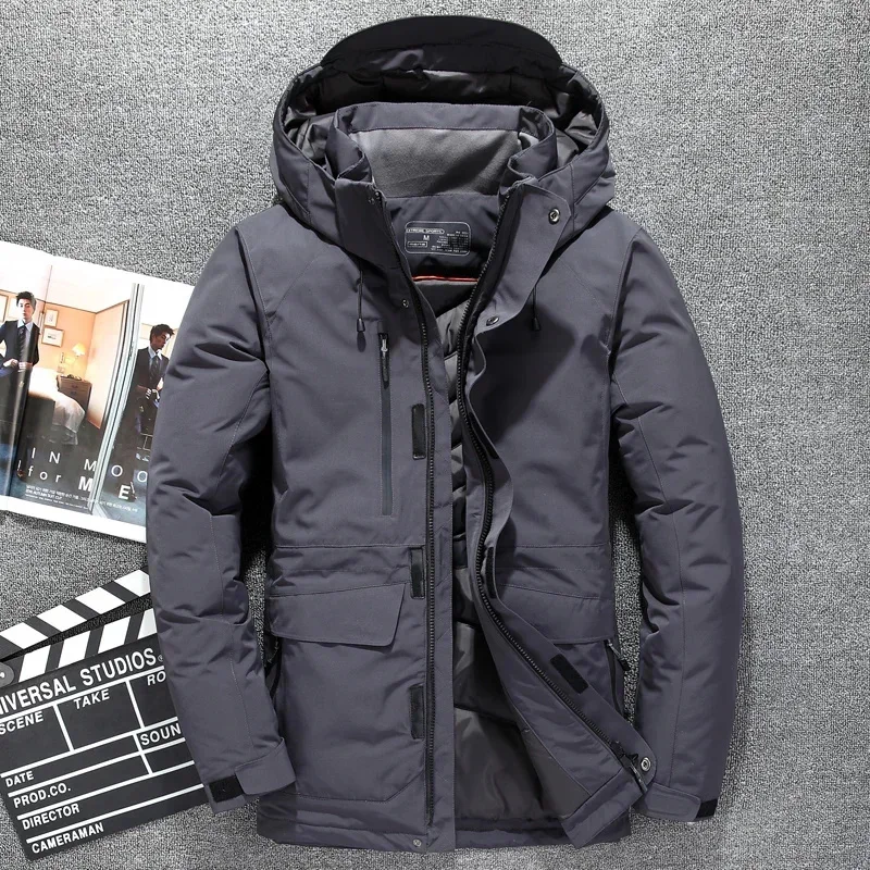 Down Jacket Man High Quality White Duck Coat Men Thick Warm Winter 2025 New Parkas For Short Feather Puffer