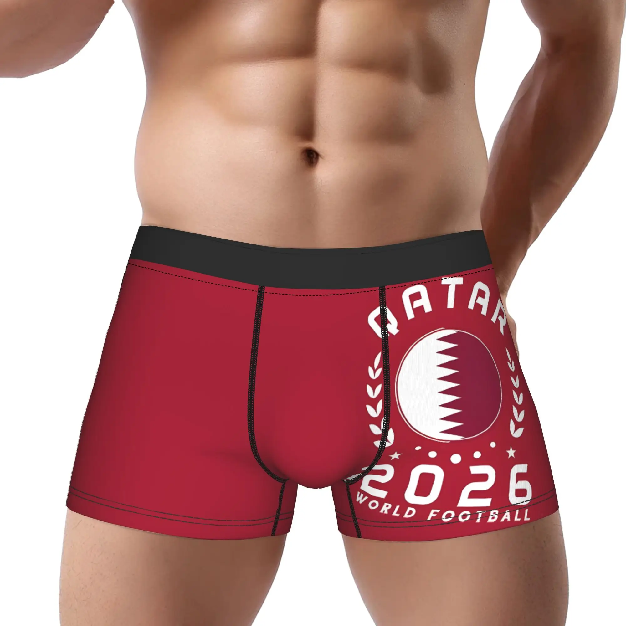 

Трусы для взрослых 18+ с принтом World Soccer 2026 Qatar Football Fan, дышащие трусы, мужское нижнее белье, шорты с принтом, боксеры