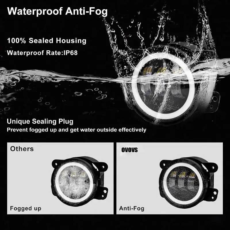 Car LED 4inch Front Bumper Fog Light For Jeep Wrangler JK Dodge Chrysler Off-Road Modification Accessories Automotive Fog Lights