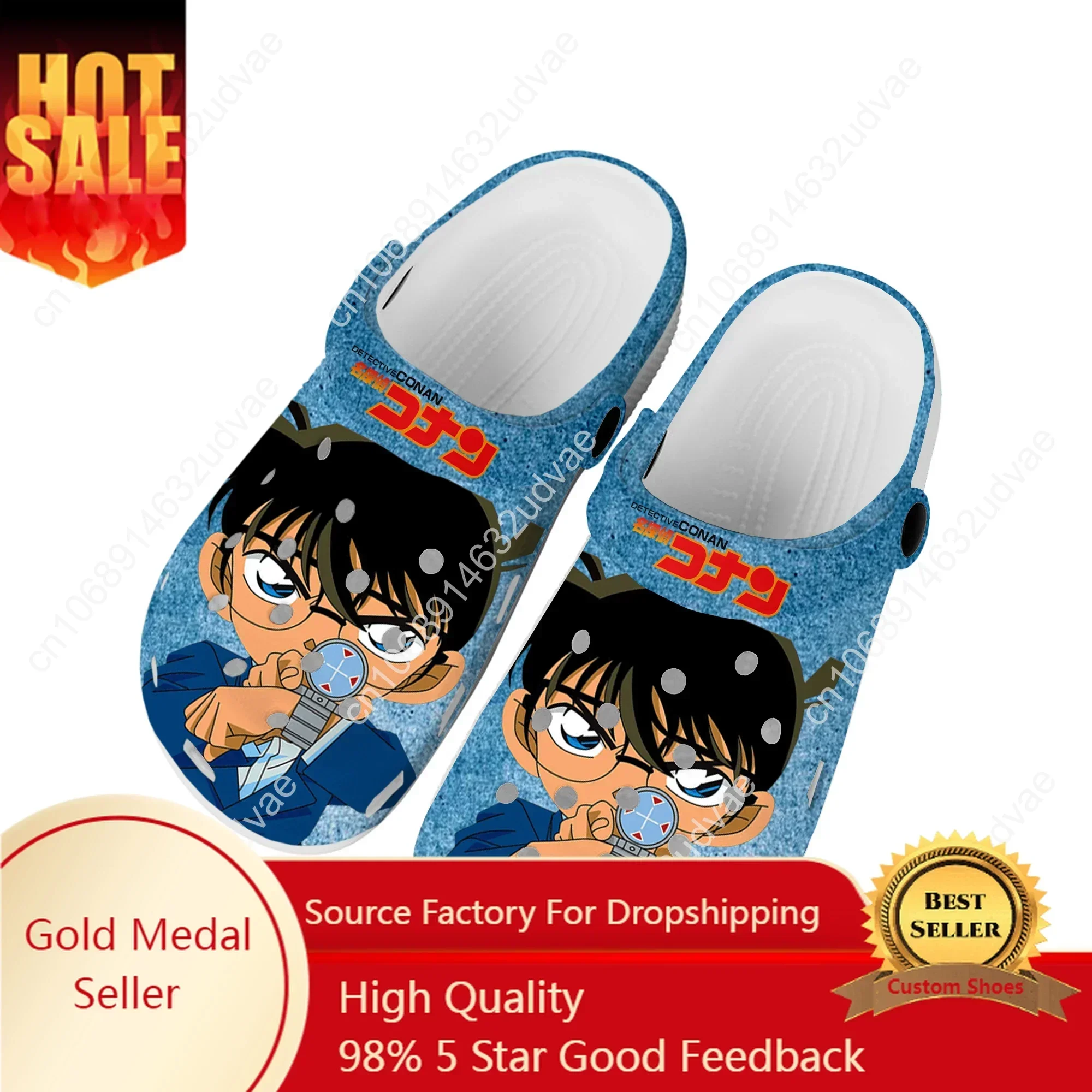 

Detective Conan Cartoon Home Clogs Custom Water Shoes Mens Womens Teenager Shoe Garden Clog Beach Hole Slipper Casual Slippers