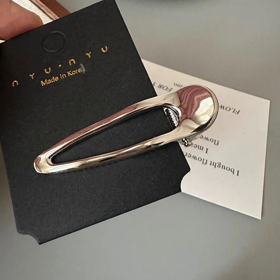 3 Stück Haarspangen aus Silberlegierung in einfarbiger Farbe für Frauen und Mädchen, Haarnadeln im koreanischen Stil, Kopfschmuck, Ornament – Detail 5