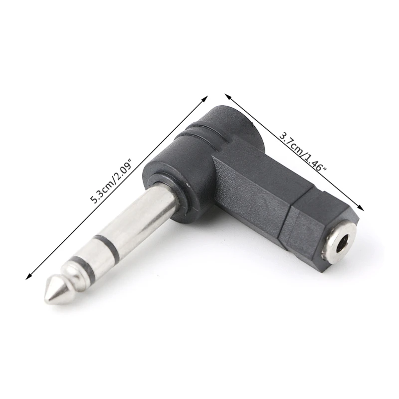 3.5mm Female to 6.35mm Male Right Angled Plug Headphone o Adapter